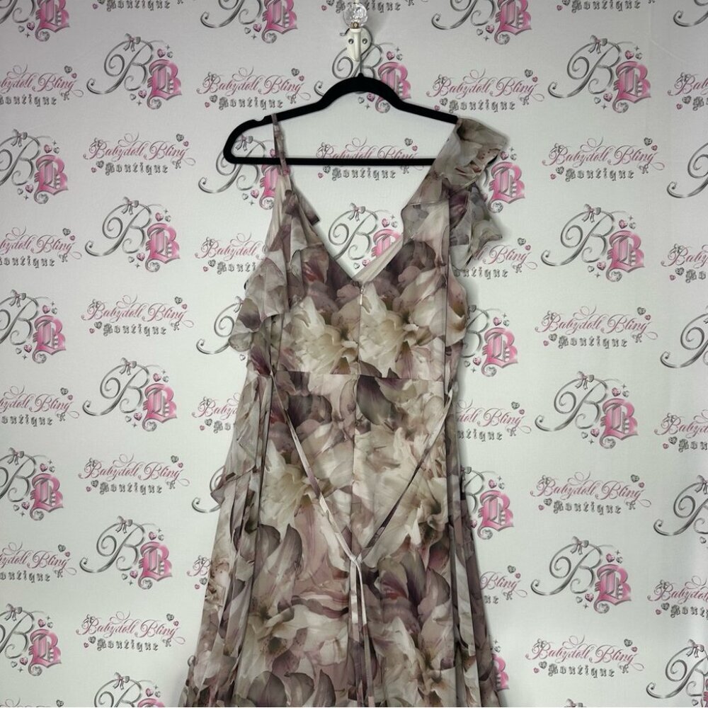 Le chΓ’teau dress watercolor floral flowers zipper zip up sexy flowy Lilly lily - Picture 4 of 11